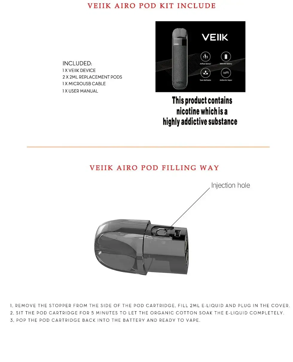 AIRO POD by VEIIK, 2ml Tank