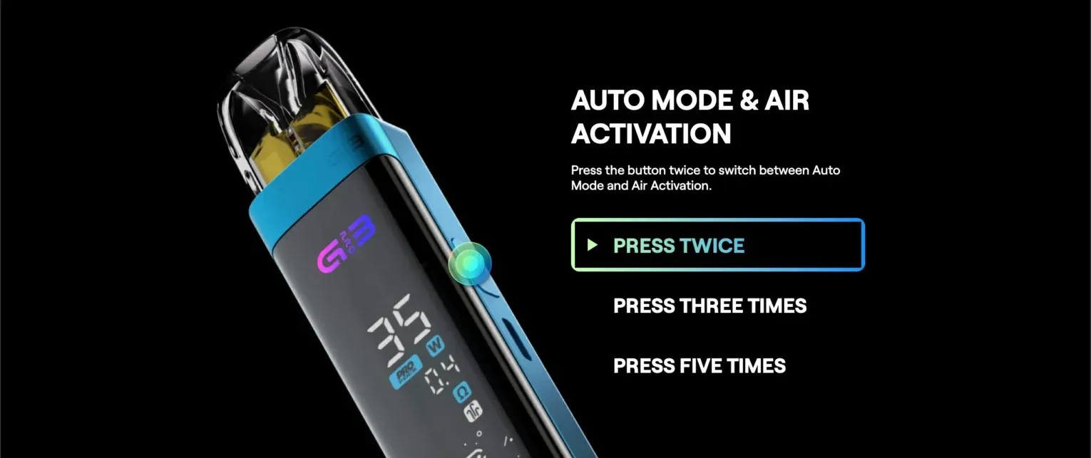 UWELL CALIBURN G3 PRO KIT AUTO MODE: AIR ACTIVATION